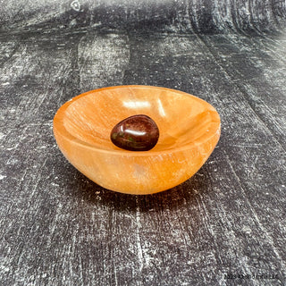 Balance Home Orange Selenite Bowl and Gemstones Set