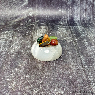 GoodVibes Home Selenite Bowl and Gemstones Set