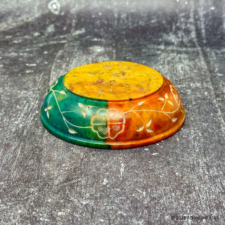 Vision Home ૐ Om Soapstone Bowl with Unakite Crystals