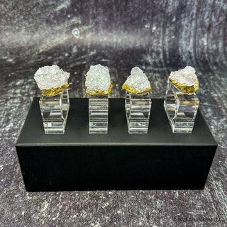 White Geode Gold Plated Napkin Rings
